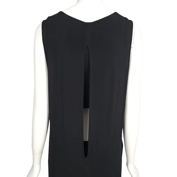 HELMUT LANG Faint Dress Size P Black High Slit Jersey Cutouts Sleeveless *READ* - Picture 9 of 14